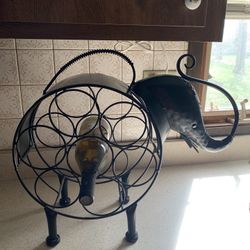 Metal Elephant Wine Bottle Holder 