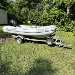 Dinghy With Trailer & LEHR 9.9 HP Outboard Propane Powered Engine