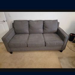 72" Full Sofa Bed Grey W/ Gel Memory Foam Mattress