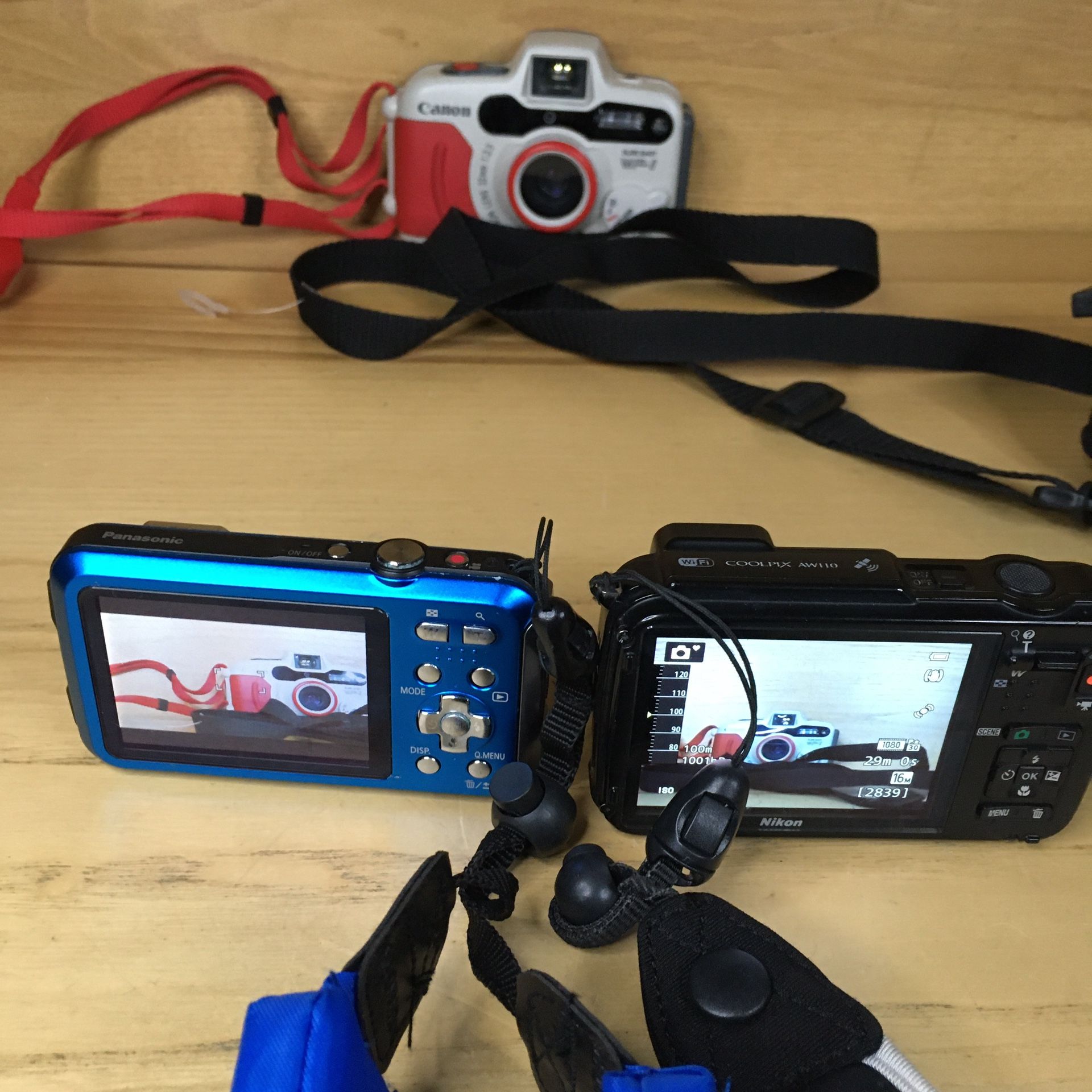 Panasonic Lumix DMC-TS30 NIKON Coolpix AW110 Waterproof Digital Point Shoot Cameras 