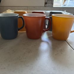 Vintage 6 Pack Pyrex Mug Set 