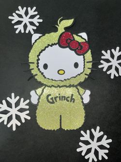 Cake Or Flower Bouquet Topper  Grinch Hello Kitty