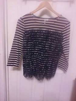 Light pink with stripes and lace