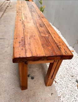 Large Solid Wood Bench