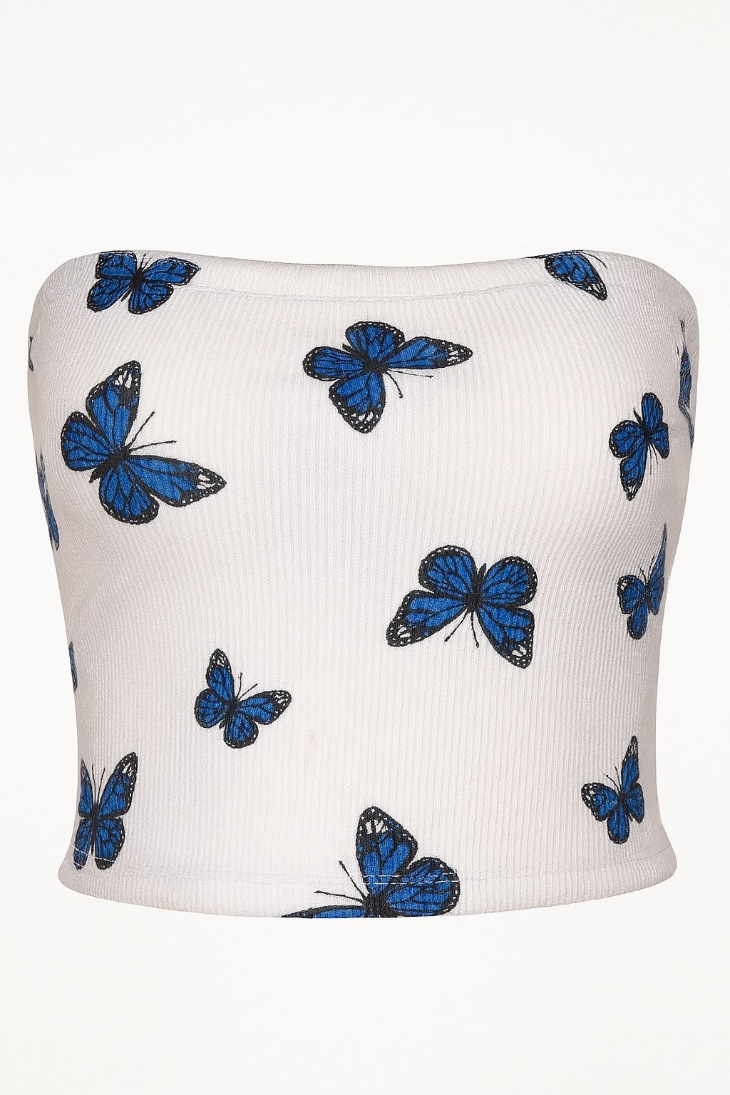 Rue21 Plus Blue Butterfly Print Tube Top Size 1X