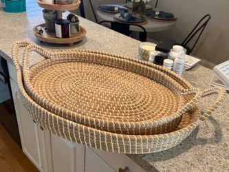 🧺✨ Large Woven Tray Set – Beautiful + Stylish! ✨🧺