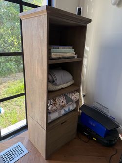 Pair of Restoration Hardware Wood Storage Cabinets / Bookcases