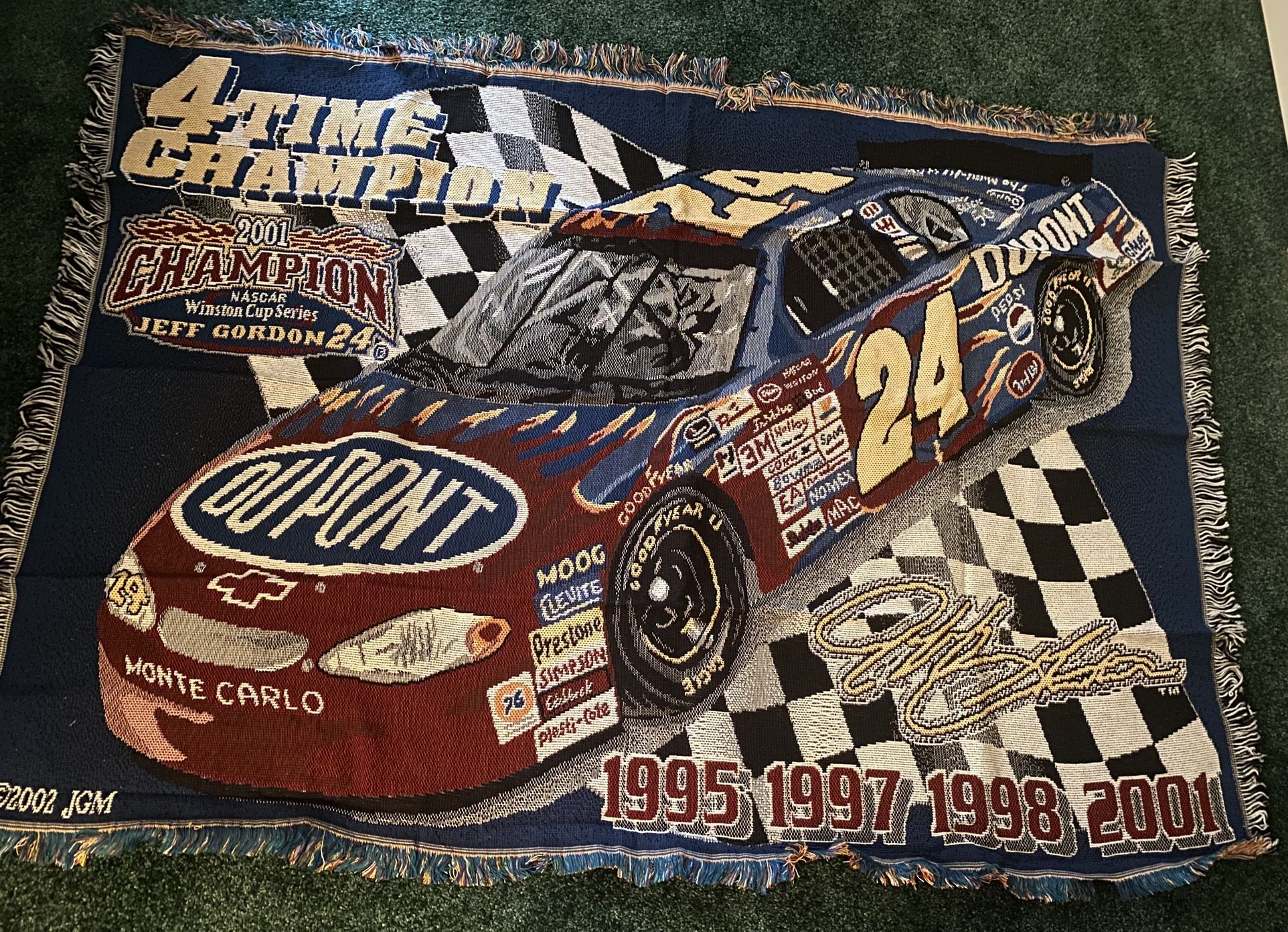 Jeff Gordon 4x Champion Blanket Throw Tapestry 57x45”