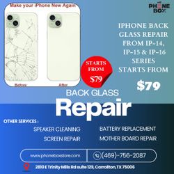 iPhone 14, 15 & 16 series back glass repair starts from $79 with same day repair 😱😃