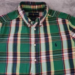Ralph Lauren Long Sleeve Button Down Flannel Shirt Size : XL (18-20) Color : Plaid 