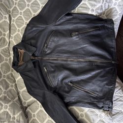 All saints leather JACKET XXL.  Like New Never Worn.  