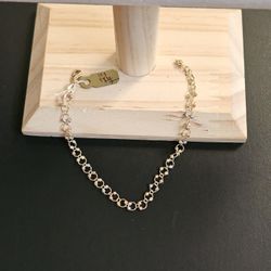 18k Gold Two Tone Bracelet 7 Inch