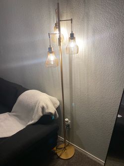 Gold 3-Light Industrial Floor Lamp