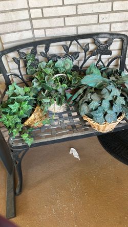 3 artificial plants with baskets 20.00