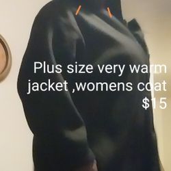 Warm. Cozy Coat With Hoodie And Pockets.  Mint Condition, Fleece,/woool Like Material.