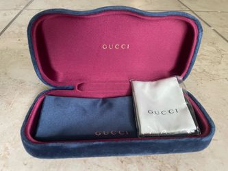 Authentic Gucci Eyeglasses Case W/ Dust Bag & Sealed Cleaning Cloth