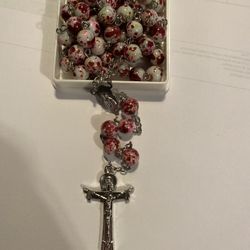 Rosary Beads Necklace Religious Handmade