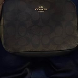 Coach Signature Canvas Mini Camera Bag for Women, Black/Brown