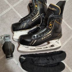 BAUER SKATES , HELMET AND SHORTS ALL TOGETHER