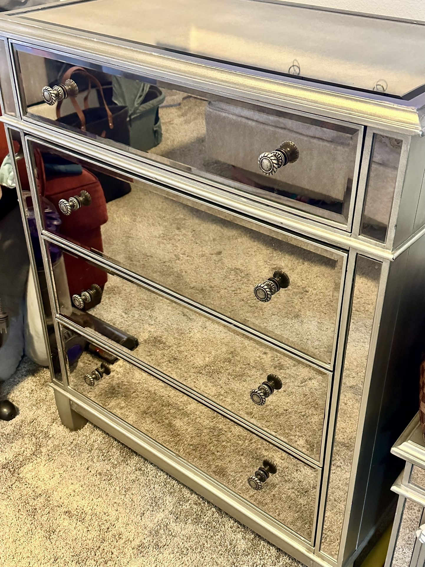 Mirrored Dresser & Queen Headboard Set