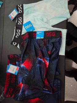 DSG boys youth Compression Shorts L 3 pair bundle Light Blue Breathable