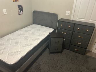 Twin Bed Mattress Dresser Nightstand Set