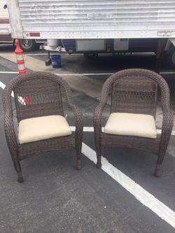 Outside Vinyl Wicker Chairs (2)