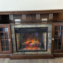 Media Stand With Fireplace Insert