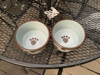 2 PET RAGEOUS STONEWARE METRO DEEP PET BOWLS