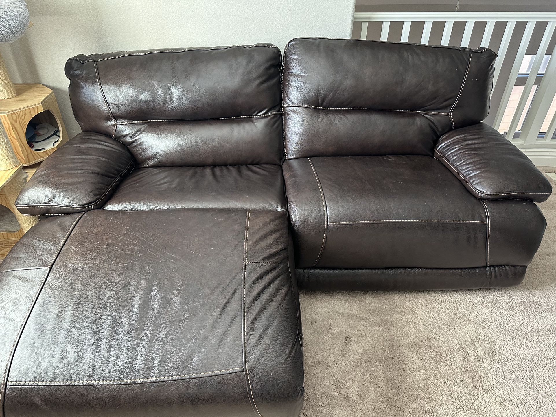 Leather Sofa With Chaise Power Reclining
