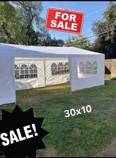 10 ft. x 30 ft. White Wedding Party Canopy Tent Outdoor Gazebo with 8-Removable Sidewalls