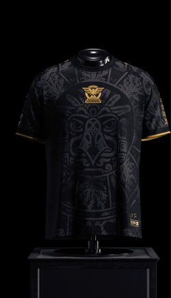 Black Soccer Jersey with Aztec Graphic Print