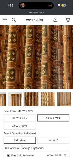 West Elm Curtains- Used for a year