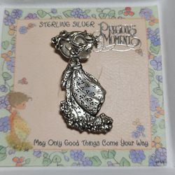 Precious Moments Sterling Silver 925 girl Pin Brooch Vintage. But new in original pack. See all pics