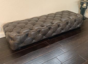 RH restoration hardware SoHo tufted ottoman/ backless leather couch piece
