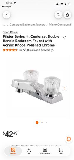 Pfister Centerset Double Handle Bathroom Faucet Chrome set of two