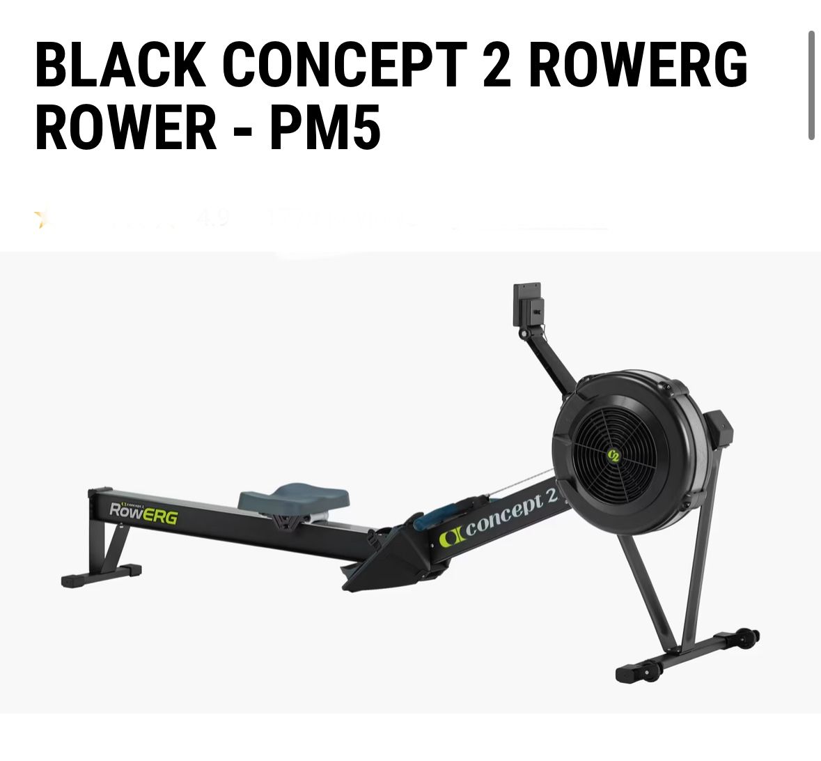 Black Concept 2 Model D Rower w/PM5 Monitor