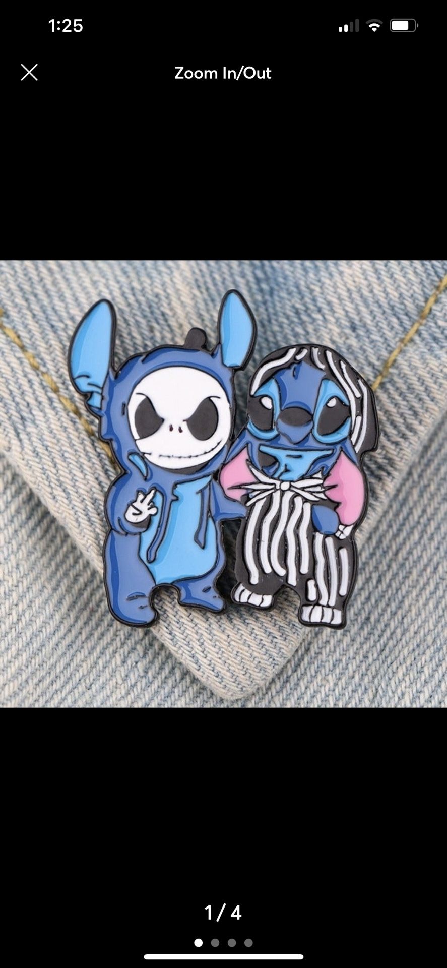 Mash-Up Jack Skellington x Stitch Mashup Crossover Enamel Pin