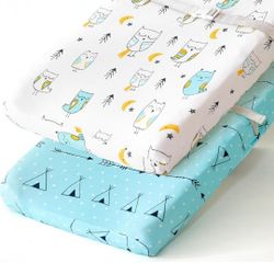 NEW 2 PACK Changing Pad Covers Unisex OWL 