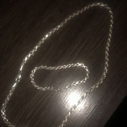 Silver Chain And Bracelet 