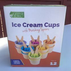Ice Cream Cups With Matching Spoons