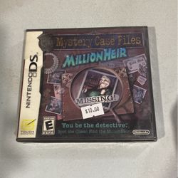Mystery Case Files: MillionHeir (Nintendo DS 2008) BRAND NEW FACTORY SEALED