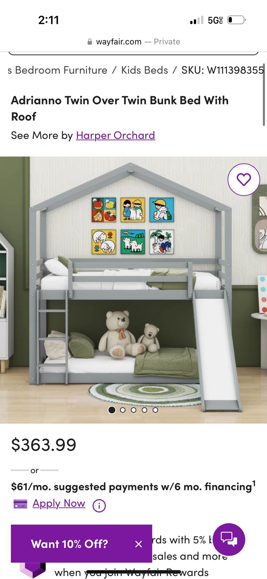 House Bunk Bed With Slide 