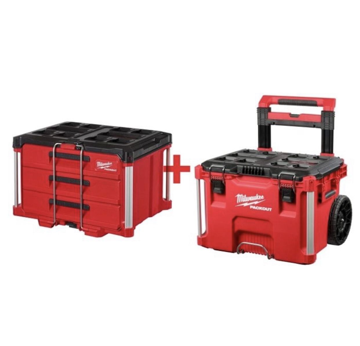 Milwaukee PACKOUT 3-Drawer Tool Box with PACKOUT Rolling Tool Box