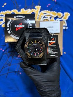 GSHOCK black & rainbow