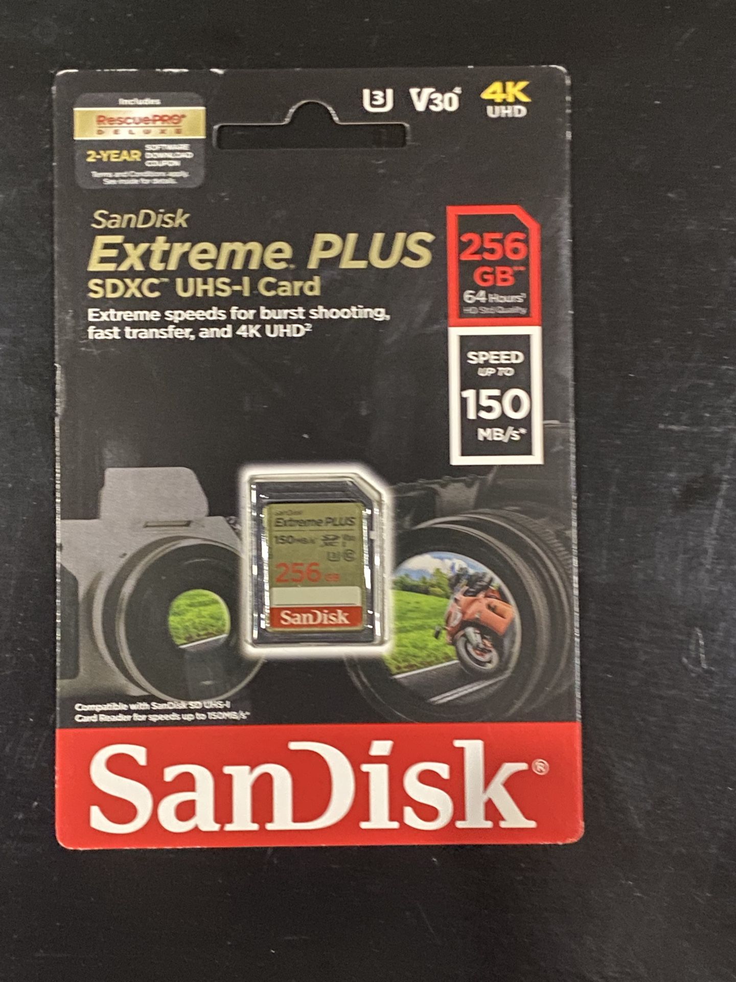 Sandisk Extreme 256GB SDXC U3 4K V30 Class 150MB/s (Brand New Sealed Pack)