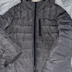Grey Reflective Puffer Jacket $170