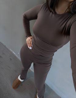 Seamless Brown/ Mocha / Chocolate  Two Piece Set 