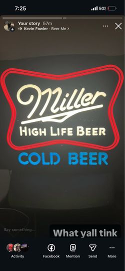 Vintage Miller high life light from