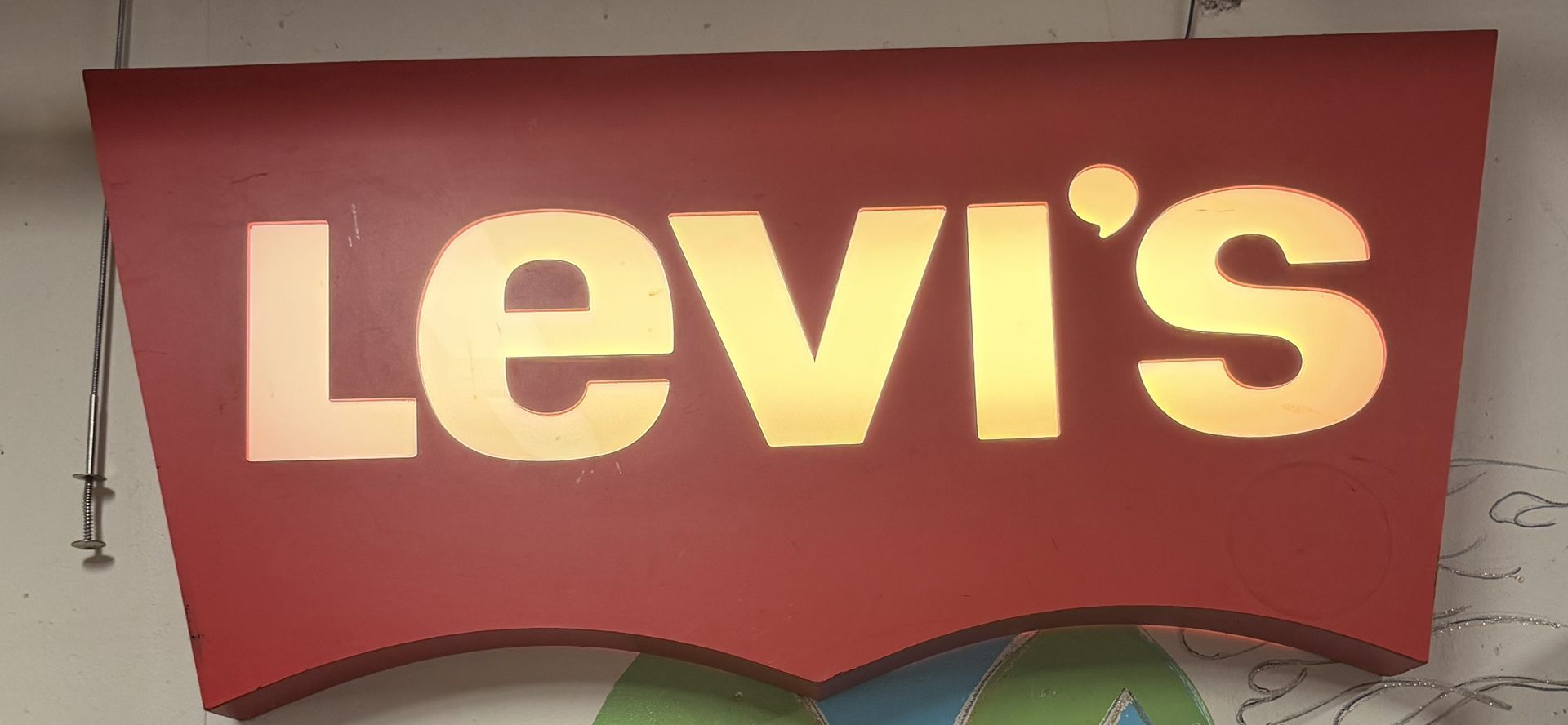 Vintage Rare Levi’s Jeans Retail Store Batwing Sign